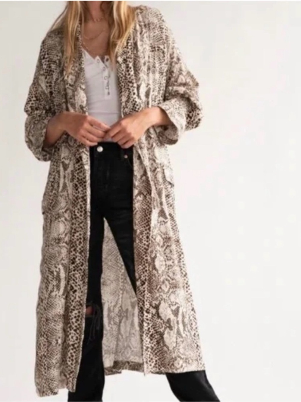 Free People Wild Nights Snake Print Duster